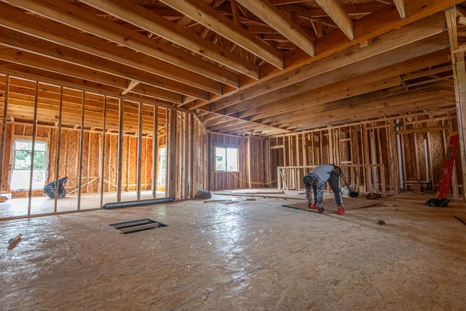 Home addition under construction