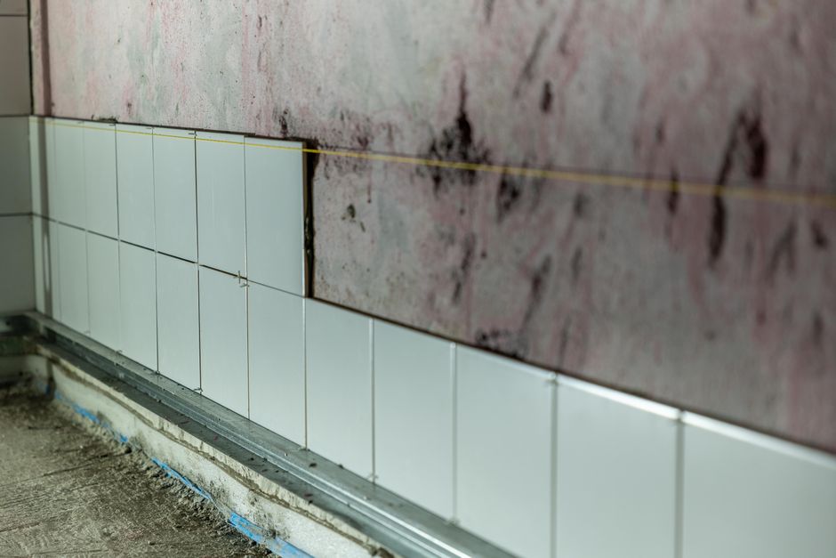 Bathroom remodel under construction